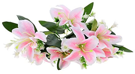 STOBAZA Künstliche Lilie Künstliche Dekoration Hochzeitsblume Künstliche Pflanze Realistische Grüne Dekoration Lilie Simulierte Requisite Dekorationsblume Falsche