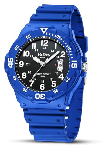 HANPOSH Herren Uhr Uhren Herren Männer Analog Quarzuhr 30M wasserdichte Armbanduhren mit Datum Casual Designer Uhr für Männer Silikon Armband