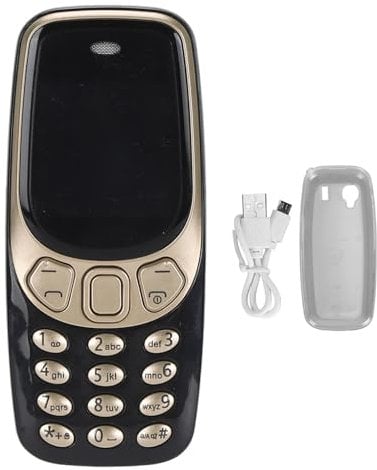 Tangxi Das Kleinste Entsperrte Mobiltelefon der Welt, GSM 3 in 1 MINIHandy mit 3 SIM Karten, Freisprech Bluetooth Musikplayer, Sprachwechsler (Schwarz und Gold)