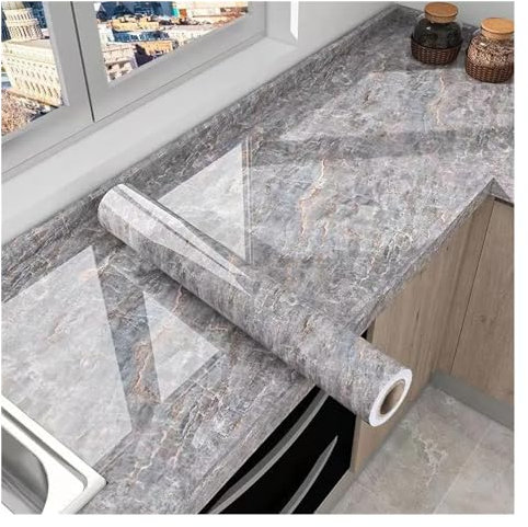 Spritzschutz Küchenrückwand 40 cm Marmor Küche Ölbeständige Folie Herd wasserdichte Selbstklebende Tapete Arbeitsplatte Schrank Renovierung Fliesen Wandaufkleber(8,40cmX1m)