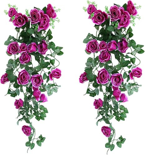 comvastars fiori finti per decorazioni,Fiori di Ciliegio Artificiali,Fiori Finti Lungo Steli Seta del Faux floreale Piante Fasci Rami Decorazione per Casa Vaso Bouquet da Sposa Partito Tavola (Viola)