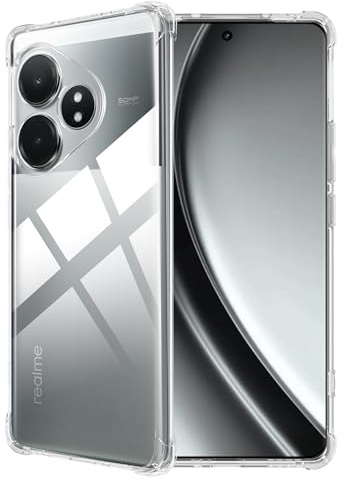 FDHYFGDY Schutzhülle für Realme GT 6/Realme GT 6T Hülle, transparente stoßfeste Silikon-Handyhülle, klare, dünne, weiche TPU-Stoßstangenabdeckung Case
