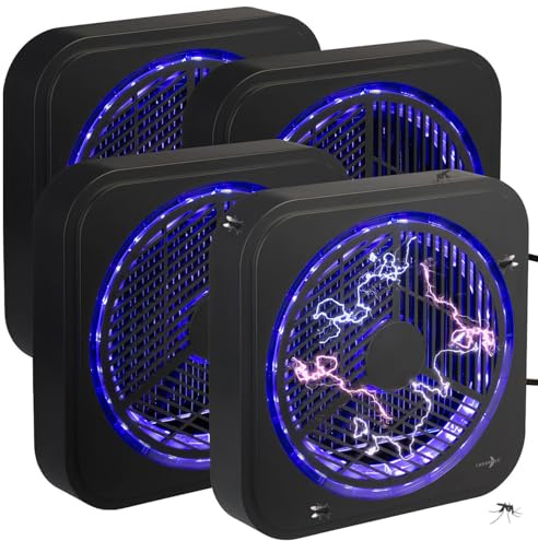 Lunartec Insekten UV-Lichter: 4er Set UV-Insektenvernichter zur Wandmontage, mit Selbstreinigung (Insektenvernichter Licht, Mückenschutz-Innenmückenfallen)