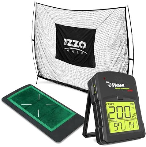 Izzo Golf Launch Monitor Lite and Golf Swing Trainer Bundle - Training aid Bundle to Improve Your Golf Swing