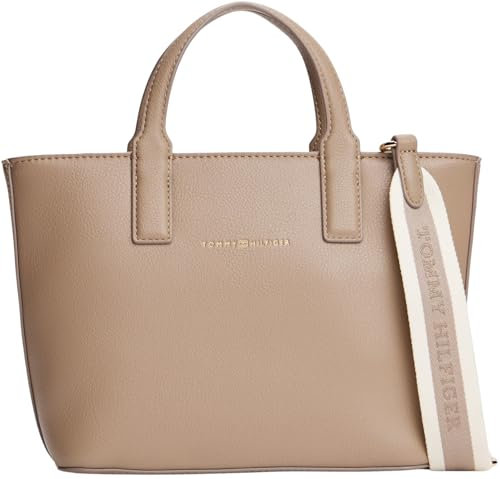 Tommy Hilfiger Damen Tote Bag Tasche Logotape Mini Klein, Beige (Coastal Taupe), Einheitsgröße