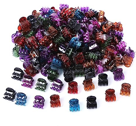 50 Stück Mini Haarklauenclip Haarspangen,Niedlich Haarklammer Klein,Rutschfeste Haargreifer,Bunt Haarstyling-Zubehör,Klein Hair Clips als Geschenk für Frauen und Damen,Mischfarbe