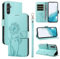 Bravoday Handyhülle für Samsung Galaxy A54 5G Hülle, Premium PU Lederhülle Klappbar Tasche Klapphülle mit Magnet Kartenfach Standfunktion Schutzhülle für Galaxy A54 5G, Grün