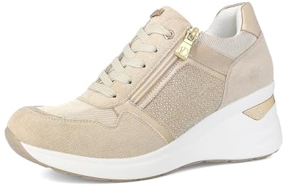 inblu Scarpe da Ginnastica Donna Colorate E Brillantini Laterali con Leggero Tacco, Chiusura con Lacci E Cerniera