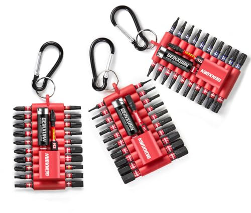 Geinxurn Mischen Schlagfester Schrauberbitsatz 66-tlg (PH/PZ/TX/Hex/SL) 25mm/50mm S2 Stahl 1/4 Sechskantschaft Magnetische Schraubendreher Bit Set mit Bit-Halter und Aufbewahrungsbox