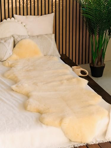 Northsheep Medizinische Schaffell Bettauflage – ca. 180 x 60 cm – Weiches Lammfell für Pflegebett & Rollstuhl, Temperaturausgleichend