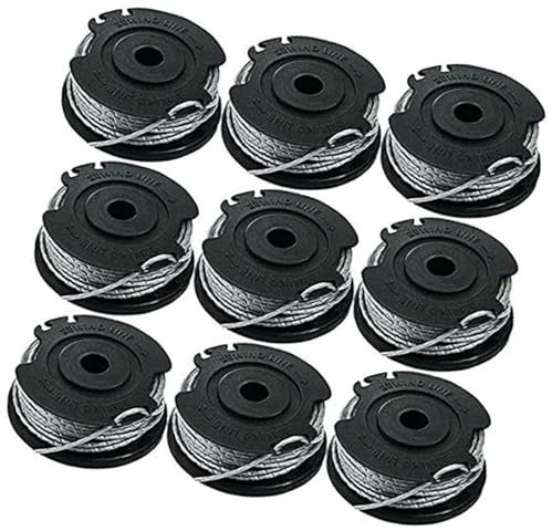 Rynplex 4/6/9 Pack Strimmer Trimmer Spool Line Cutting Line 4m, for Art 23SL 26SL, for Qualcast CLGT2425A, for Ryobi, RLT36 RLT36B RLT36C33 (6) Lawn Mower Spool(BLACK 9)