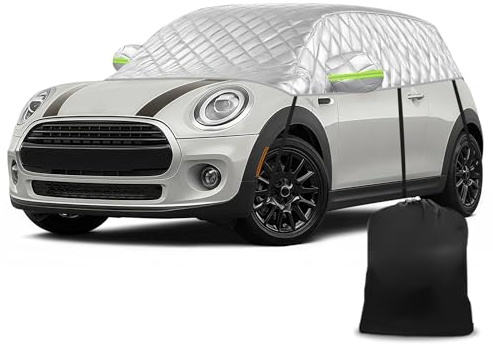 Demi-Housse Voiture Remplacement pour Mini Cooper 3 Door 2000-2024, Couverture de Voiture Protection Toit Souple sur Mesure étanche, Demi-Garage épaissi pour Tous Les Temps, Anti-grêle et Anti-Neige