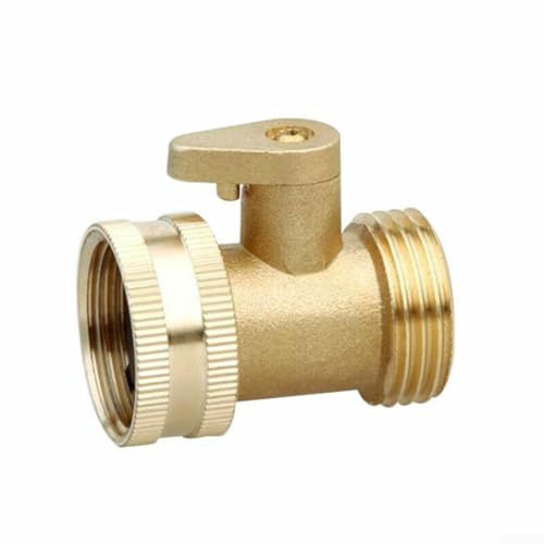 3/10.2 cm Kugelhahn für Gartenschlauch Absperrung für - Wasserrohrverbinder mit Ein/Aus-Steuerung, 3/4 Zoll Gewinde Kupfer Fitting für Outdoor Wate