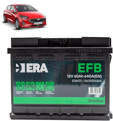 Batteria 60Ah EFB per Ford Fiesta VII 1.0 Ecoboost 1.1 Ti-VCT 1.5 ST benzina 2017+