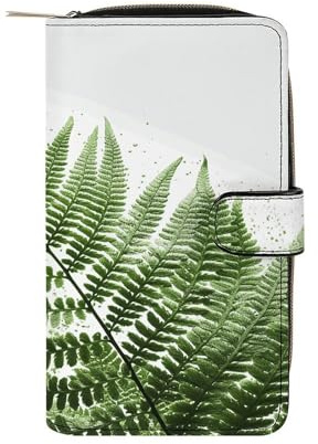 FekiLoot Natural Plant Silhouette Fern Leaf Travel Wallet for Men & Women RFID Blocking Card Organizer Credit Card Holder Large Capacity