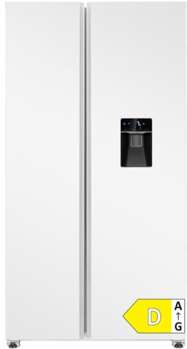 Bomann® Side by Side Kühlschrank | Wasserspender mit Tank | Energieklasse D | 177cm | NoFrost | 5 Jahre Kompressor-Garantie | Kühlschrank mit Gefrierfach | MultiAirflow-System | SBS 7367 weiß