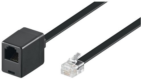 Wentronic Modular Verlängerungskabel (6-polig, RJ12 Stecker auf RJ12 Kupplung) schwarz 6m