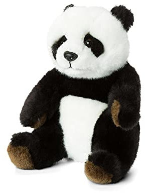 WWF 15183012 WWF00543 Plüsch Panda sitzend, realistisch gestaltetes Plüschtier, ca. 15 cm groß und wunderbar weich, schwarz-Weiss