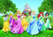 AG Design FTD 2207 Disney Princess Prinzessinen, Papier Fototapete - 360x254 cm - 4 teile, Papier, multicolor, 0,1 x 360 x 254 cm