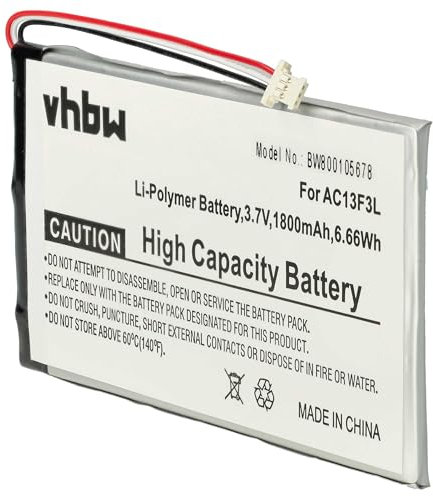 vhbw 1x Akku kompatibel mit Acer Iconia Tab B1-710, B1-A71, B1-A71-83174G00nk Tablet Pad (1800 mAh, 3,7 V, Li-Polymer) - Ersatz für BAT-715(1ICP5/58/94), KT.0010G.002D