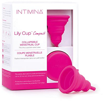 Intimina Lily Cup Compact misura Size B - Piccola Coppetta Mestruale Morbida con Design Compatto Flat-fold, Coppa Mestruale Compatta, Coppette Mestruali