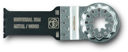 FEIN E-Cut Universal-Sägeblatt, Breite 28 mm, Länge 55 mm, Ve. 5 St., Aufnahme StarLock, Bi-Metall mit gewellter Universalverzahnung. Breites Anwendungsspektrum