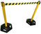 Pro²Tect Gurtabsperrpfosten GAP-G-OUT, Gurtpfosten, Absperrpfosten, Absperrung, 2er-Set, Höhe: 1 m, Hartgummifuß, Gurtlänge: 3,4 m, Gelb