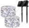Solar String Lights, 2 Pack 100 LED Solar Fairy Lights 33 ft 8 Modes Copper Wire Lights Waterproof Outdoor String Lights for Garden Patio Gate Yard Party Wedding Indoor Bedroom (Cool White)