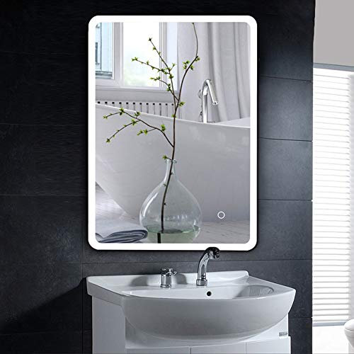 POPSPARK Miroir de Salle de Bain LED Lumineux, Classe énergétique A++, Blanc froid, 50 x 70 cm