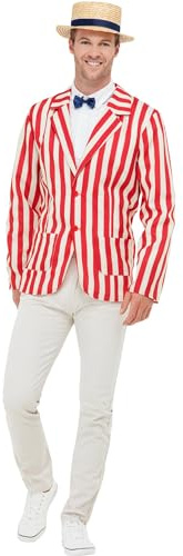 Smiffys 20s Barber Shop Costume, Red & Cream Halloween und Karneval