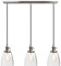 Phansthy Pendelleuchte 3 Flaming Klar Glas Glocken Pendelleuchte Modernes Hängeleuchte Vintage Hängelampen Hängeleuchte Pendelleuchten Loft-Pendelleuchte im Landstil (Gebürsteter Edelstahl Farbe)