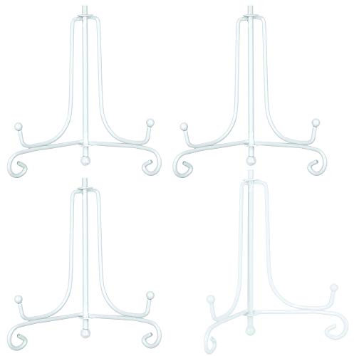 Hetoco 4 Pouces Blanc chevalets Porte Assiette Présentoirs Décoratifs en pour Photo, Cadres pour Image, Assiettes décoratives, Tableaux et pièces d’Art.(Paquet de 4)