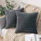 MIULEE 2er Set Kissenbezüge Kord Kissenhülle Dekorative Kissenbezug Sofakissen Couchkissen Dekokissen Zierkissenbezug Deko Kissenhülle mit Verstecktem Reißverschluss 60x60 cm Grau