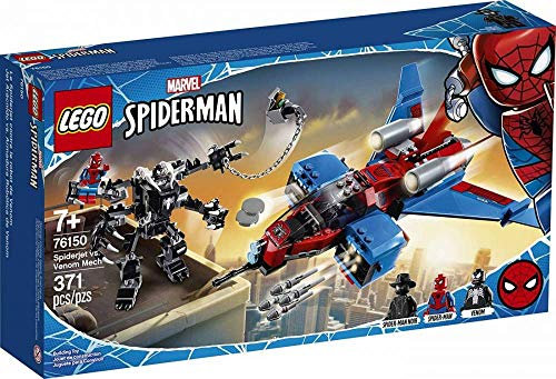 LEGO Marvel Spider-Man Spider-Jet vs Venom Mech 76150 Superhero Gift for Kids with Minifigures, Mech and Plane, New 2020 (371 Pieces)