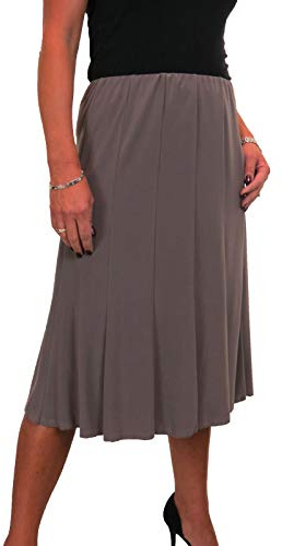 icecoolfashion Women's 26 Midi Flare Skirt with Elasticated Waist | Below Knee Length, Smart Fishtail Panelled Style,Workwear, Business, Office or Formal