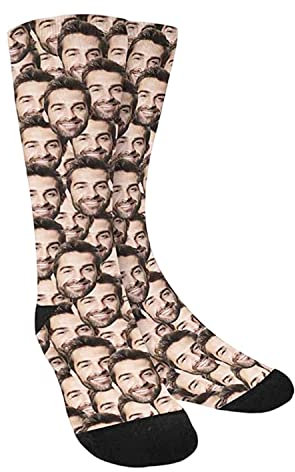 Foto Personalisierbare Socken mit Gesicht - Valentinstag Wenden Sie Ihr Foto und machen Sie die Arbeit! - Lustige Socken für Damen und Herren, Unisex, mit Fotos für Namen Geschenk mit eigenem 46 paar