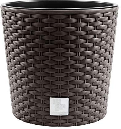 Blumentopf RATTO Rattan-Optik Kunststoff Topf Blumenkübel inkl. Einsatz Übertopf Umbra ⌀20cm