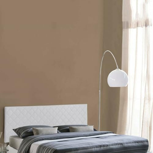 Talamo Italia - Cleopatra-Doppelbett, wandmontiertes Kopfteil aus Öko-Leder, 100 % Made in Italy, geeignet für ein Doppelbett, 170 x 60 cm, Weiß
