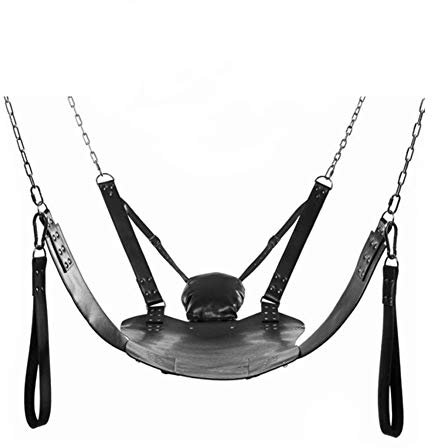 Sex Schaukel für Paare SM Lederschlinge Sex Hängematte - Leder Bett Hängematte und Kissen Erotikspiele Sexspielzeug Sexschaukel für Erwachsene(Ohne Regal und 4 Schlingen)