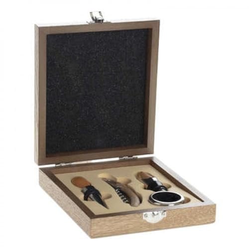 Secret de Gourmet - Coffret Sommelier 4 Pièces Tire-Bouchon Bouchon Découpe-Capsule et Bague