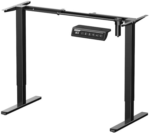 ErGear Bureau Assis Debout Électrique,Cadre Bureau Assis Debout avec 4 mémoires de contrôle jusqu'à 118cm, Cadre Seulement