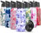 Stainless Steel Insulated Water Bottle - THILY Triple Insulated 32 oz Leakproof Wide Mouth Water Flask with 2 Lids and Straws, Keep Hot 12 Hours Cold 36 Hours, BPA Free, Durable, Iridaceae