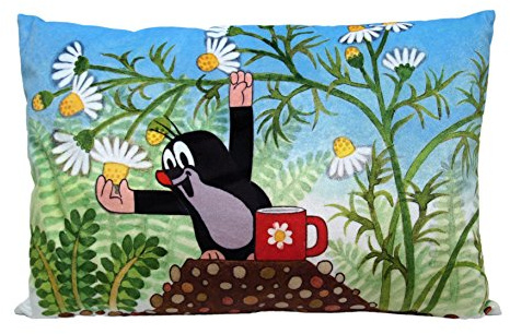 Zdeněk Miler Cartoon Kissenbezug Lendenkissen Wurfkissen Kopfkissen Kopfkissenbezug Original Der Kleine Maulwurf 45x30 cm, Mehrfarbig, für Kinder Jungen Mädchen Babys