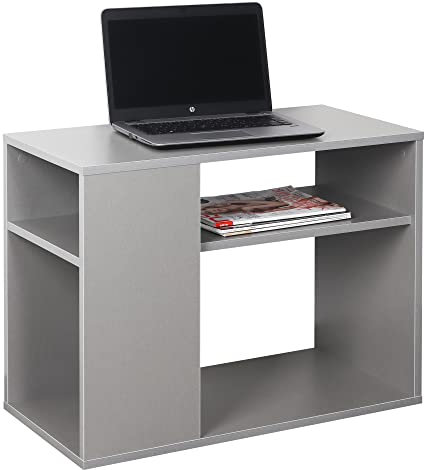 RICOO Couchtisch mit Stauraum 70 x 54 x 35 cm, Druckerhalter, Grau Couchtisch Holz, Wohnzimmertisch für Couch WM128-PL, Tisch Wohnzimmer, Sofatisch, Coffee Table, Druckerständer, Druckerregal