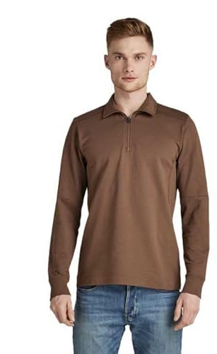 G-STAR RAW Herren Lightweight Half Zip Moto Sweatshirt, Braun (rain Drum D22490-D136-D307), M