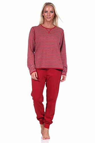 Damen Wende Pyjama Langarm Schlafanzug - 222 201 10 691, Farbe:rot, Größe:44-46