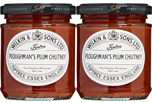 Tiptree Ploughman's Plum Chutney | Fabriqué avec des prunes Victoria | Sans gluten, fabriqué dans une usine sans noix, convient aux végétariens | Lot de 2 x 210 g