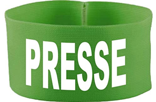 gummielastische Armbinde 5 cm bedruckt mit PRESSE (Farbe limegrün) (Gr. Senior - 28 cm)