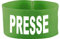 gummielastische Armbinde 5 cm bedruckt mit PRESSE (Farbe limegrün) (Gr. Senior - 28 cm)