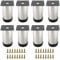 Eidoct 8 Pcs 100mm Adjustable Legs, Stainless Steel Heavy Duty Metal Furniture Feet with 32 Pcs Screws, Stainless Steel Adjustable Feet Kitchen Cupboard Sofa Beds Furniture Legs 4INCH